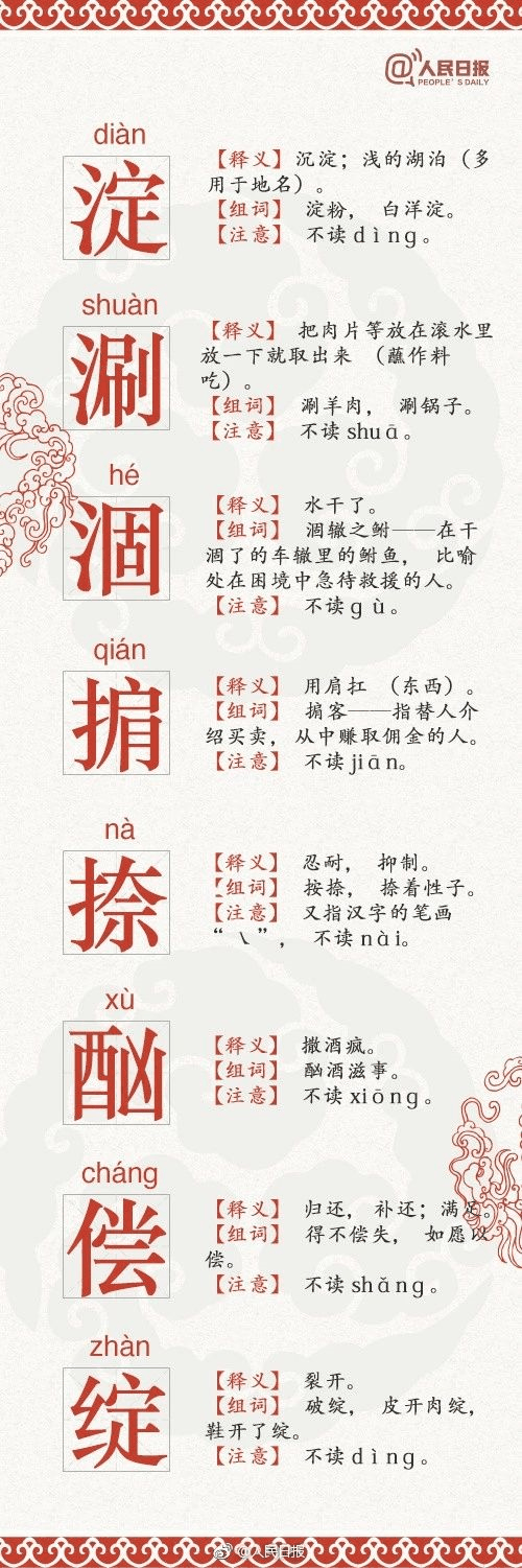 人民日报公布68个易错字，再读错小心闹笑话了…